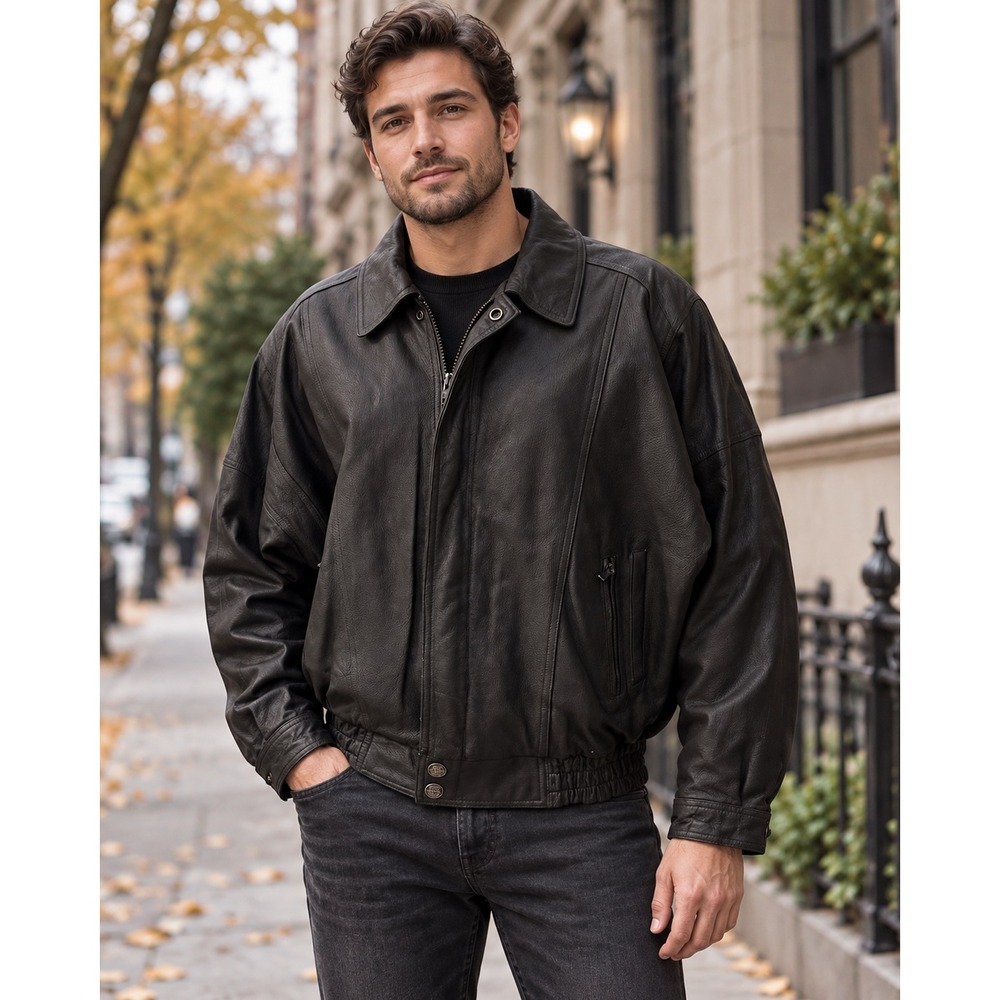 Vintage Wilsons Brown Leather Thinsulate Bomber Jacket Men's Large